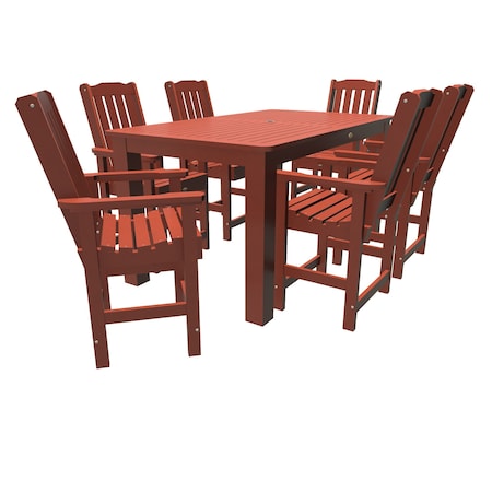 Highwood Usa Lehigh 7pc Rectangular Counter Height Outdoor Patio Furniture Dining Set 72 x 42 AD-ST7LH2CO4BA-RED